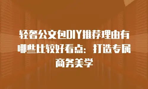 轻奢公文包DIY推荐理由有哪些比较好看点：打造专属商务美学