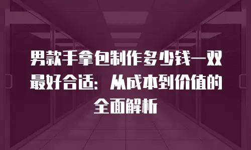 男款手拿包制作多少钱一双最好合适：从成本到价值的全面解析