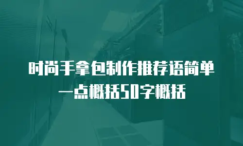 时尚手拿包制作推荐语简单一点概括50字概括