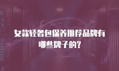 女款轻奢包保养推荐品牌有哪些牌子的？
