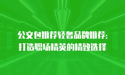 公文包推荐轻奢品牌推荐：打造职场精英的精致选择