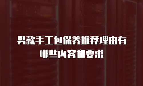 男款手工包保养推荐理由有哪些内容和要求