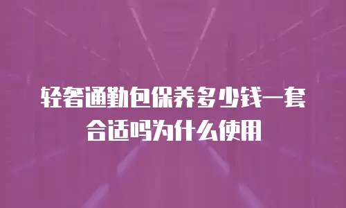 轻奢通勤包保养多少钱一套合适吗为什么使用
