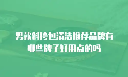男款斜挎包清洁推荐品牌有哪些牌子好用点的吗
