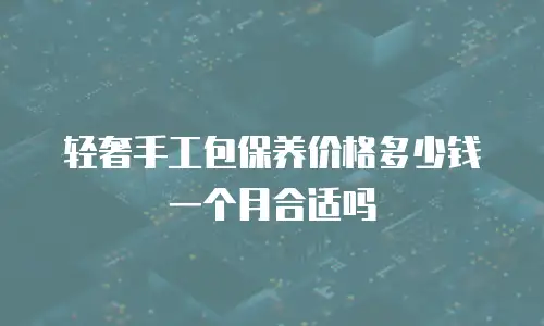 轻奢手工包保养价格多少钱一个月合适吗