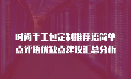 时尚手工包定制推荐语简单点评语优缺点建议汇总分析