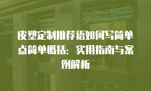 皮塑定制推荐语如何写简单点简单概括：实用指南与案例解析