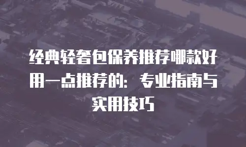 经典轻奢包保养推荐哪款好用一点推荐的：专业指南与实用技巧