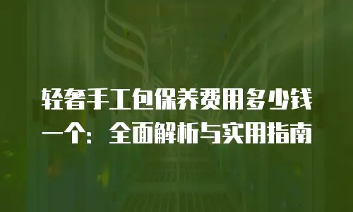 轻奢手工包保养费用多少钱一个：全面解析与实用指南