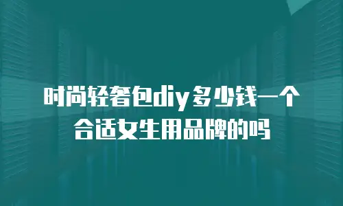 时尚轻奢包diy多少钱一个合适女生用品牌的吗