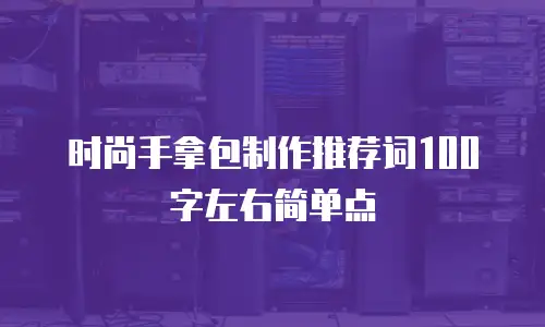 时尚手拿包制作推荐词100字左右简单点