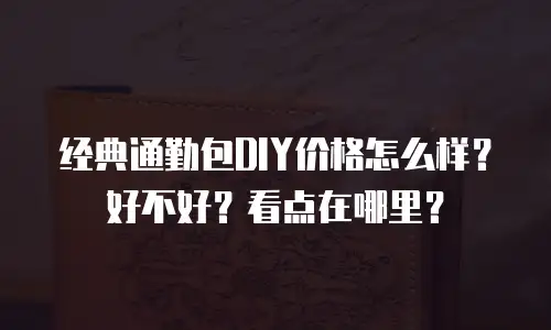 经典通勤包DIY价格怎么样？好不好？看点在哪里？