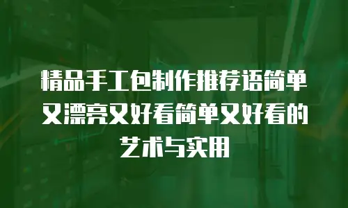 精品手工包制作推荐语简单又漂亮又好看简单又好看的艺术与实用