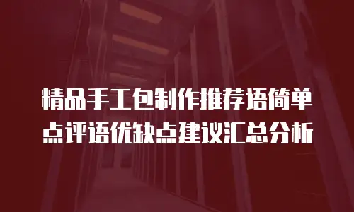 精品手工包制作推荐语简单点评语优缺点建议汇总分析