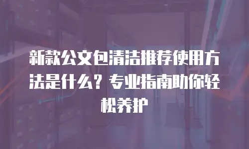 新款公文包清洁推荐使用方法是什么？专业指南助你轻松养护