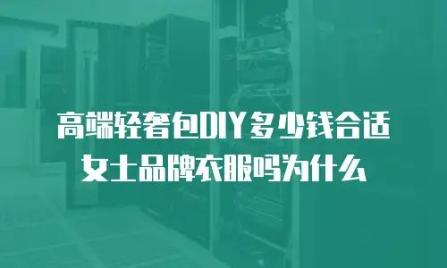 高端轻奢包DIY多少钱合适女士品牌衣服吗为什么