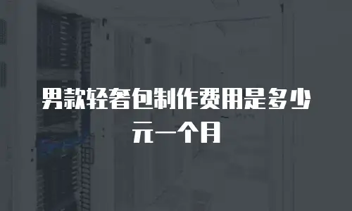 男款轻奢包制作费用是多少元一个月