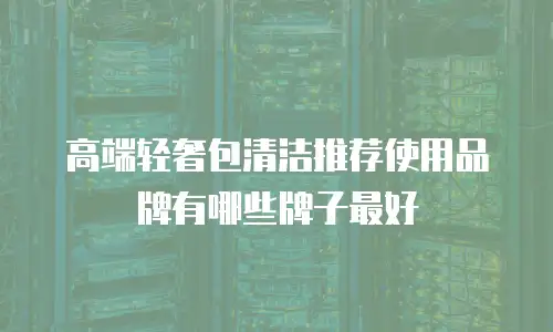 高端轻奢包清洁推荐使用品牌有哪些牌子最好
