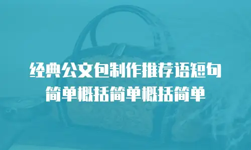 经典公文包制作推荐语短句简单概括简单概括简单