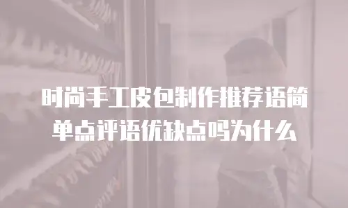 时尚手工皮包制作推荐语简单点评语优缺点吗为什么
