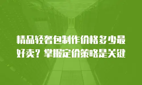 精品轻奢包制作价格多少最好卖？掌握定价策略是关键