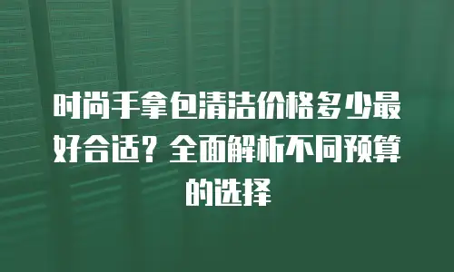 时尚手拿包清洁价格多少最好合适？全面解析不同预算的选择