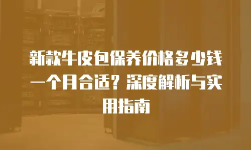 新款牛皮包保养价格多少钱一个月合适？深度解析与实用指南