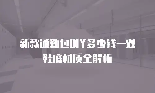 新款通勤包DIY多少钱一双鞋底材质全解析