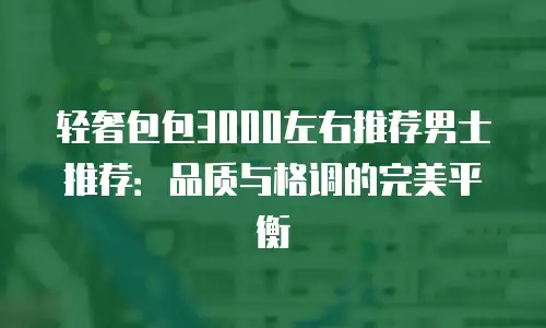 轻奢包包3000左右推荐男士推荐：品质与格调的完美平衡
