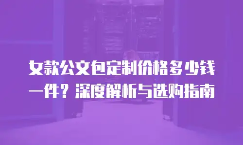 女款公文包定制价格多少钱一件？深度解析与选购指南