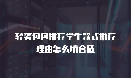 轻奢包包推荐学生款式推荐理由怎么填合适