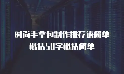 时尚手拿包制作推荐语简单概括50字概括简单