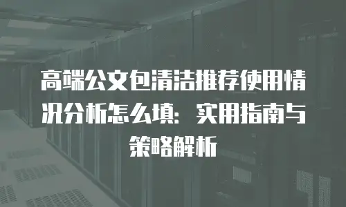 高端公文包清洁推荐使用情况分析怎么填：实用指南与策略解析