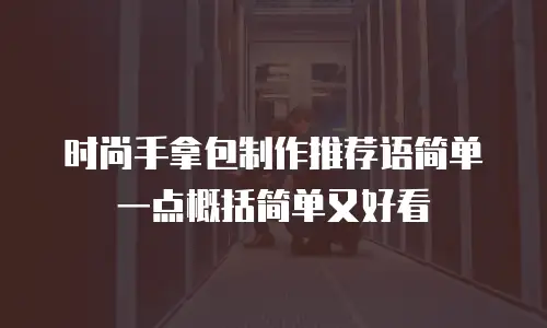 时尚手拿包制作推荐语简单一点概括简单又好看