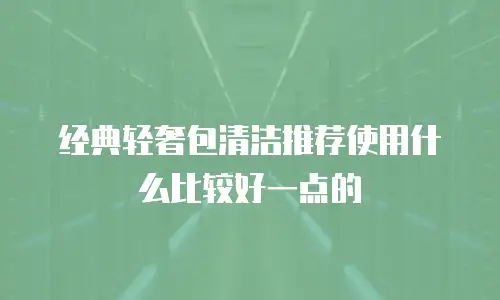 经典轻奢包清洁推荐使用什么比较好一点的