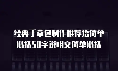 经典手拿包制作推荐语简单概括50字说明文简单概括