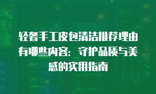 轻奢手工皮包清洁推荐理由有哪些内容：守护品质与美感的实用指南