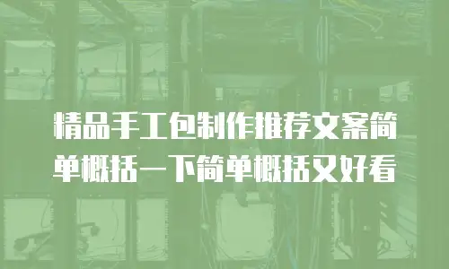 精品手工包制作推荐文案简单概括一下简单概括又好看
