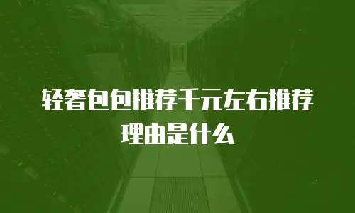 轻奢包包推荐千元左右推荐理由是什么