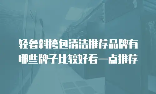 轻奢斜挎包清洁推荐品牌有哪些牌子比较好看一点推荐