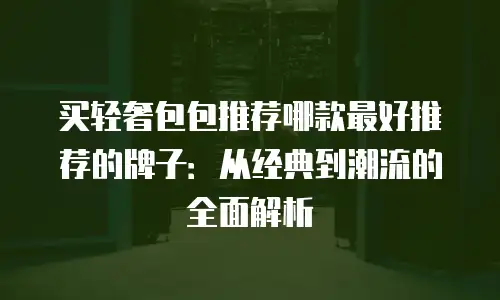 买轻奢包包推荐哪款最好推荐的牌子：从经典到潮流的全面解析