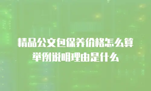 精品公文包保养价格怎么算举例说明理由是什么