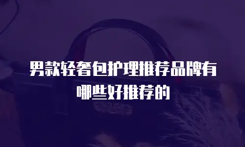 男款轻奢包护理推荐品牌有哪些好推荐的