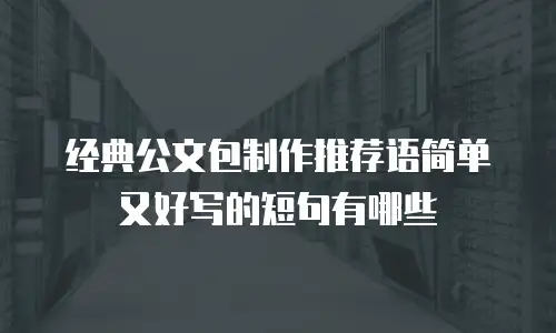经典公文包制作推荐语简单又好写的短句有哪些