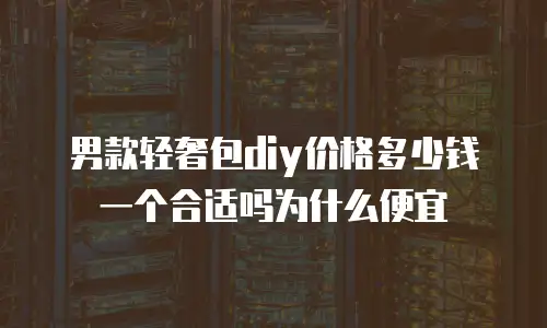 男款轻奢包diy价格多少钱一个合适吗为什么便宜