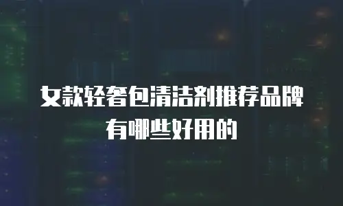 女款轻奢包清洁剂推荐品牌有哪些好用的