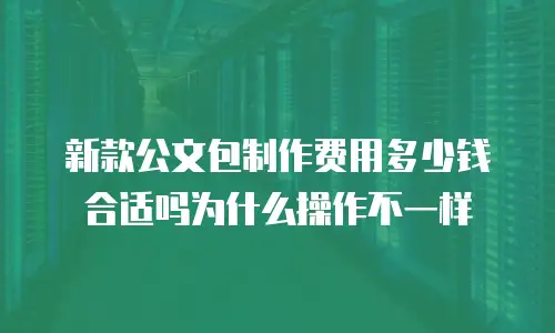 新款公文包制作费用多少钱合适吗为什么操作不一样