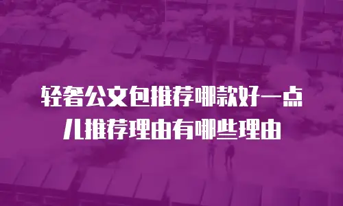 轻奢公文包推荐哪款好一点儿推荐理由有哪些理由