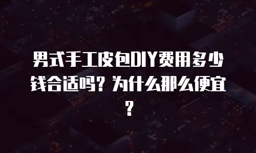 男式手工皮包DIY费用多少钱合适吗？为什么那么便宜？