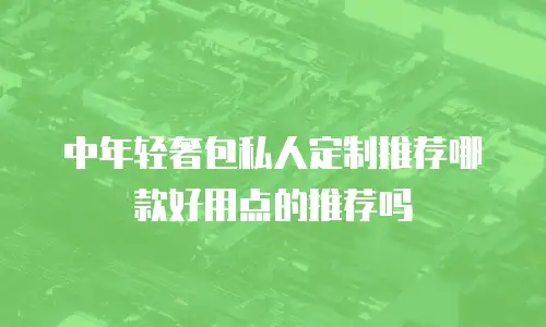 中年轻奢包私人定制推荐哪款好用点的推荐吗